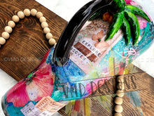 Load image into Gallery viewer, 40oz Tropical Travels Themed Tumbler with Custom Palm Tree Handle