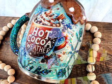 Load image into Gallery viewer, "Hot Cocoa Weather" Mug with Faux Chocolate Drip and Marshmallows