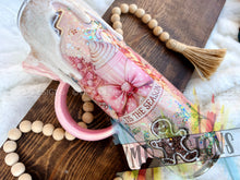 Load image into Gallery viewer, "Tis the Season" Pink Christmas Tumbler with Faux Whipped Cream Drip