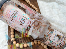 Load image into Gallery viewer, 40oz Cowhide and Lace Glitter Tumbler Design with Cow Tail Handle
