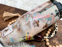 Load image into Gallery viewer, 40oz Cowhide and Lace Glitter Tumbler Design with Cow Tail Handle