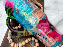 Load image into Gallery viewer, 40oz Tropical Travels Themed Tumbler with Custom Palm Tree Handle
