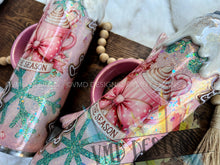 Load image into Gallery viewer, "Tis the Season" Pink Christmas Tumbler with Faux Whipped Cream Drip
