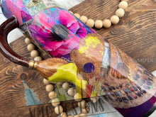 Load image into Gallery viewer, 32oz Art Themed Floral Scrapbook Tumbler with Paintbrush Handle
