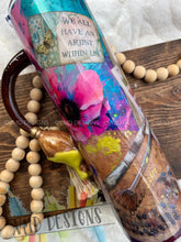 Load image into Gallery viewer, 32oz Art Themed Floral Scrapbook Tumbler with Paintbrush Handle
