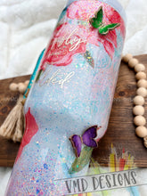 Load image into Gallery viewer, 40oz Floral Tumbler with 3-D Butterflies
