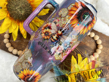 Load image into Gallery viewer, Queen Bee Floral Glitter Tumbler
