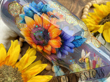 Load image into Gallery viewer, Queen Bee Floral Glitter Tumbler
