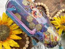Load image into Gallery viewer, Queen Bee Floral Glitter Tumbler
