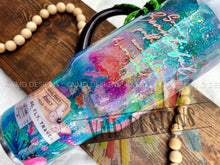 Load image into Gallery viewer, 40oz Tropical Travels Themed Tumbler with Custom Palm Tree Handle
