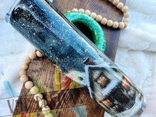 Load image into Gallery viewer, "Tis the Season To Sparkle" Tumbler Design with custom Wreath Handle
