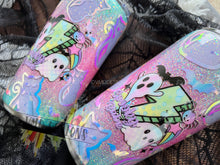 Load image into Gallery viewer, Glow in the Dark &quot;Spooky Babe&quot; Pastel Glitter Tumbler
