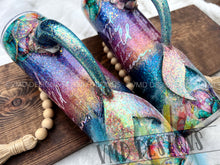 Load image into Gallery viewer, 32oz Beachy Mermaid Glitter Tumbler with Mermaid Tail Handle
