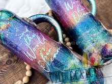 Load image into Gallery viewer, 32oz Beachy Mermaid Glitter Tumbler with Mermaid Tail Handle
