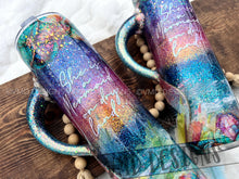 Load image into Gallery viewer, 32oz Beachy Mermaid Glitter Tumbler with Mermaid Tail Handle
