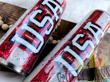 Load image into Gallery viewer, American Flag Glitter Tumbler
