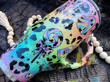 Load image into Gallery viewer, Spooky Season Rainbow Leopard Glitter Tumbler
