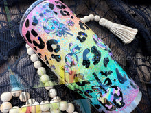 Load image into Gallery viewer, Spooky Season Rainbow Leopard Glitter Tumbler
