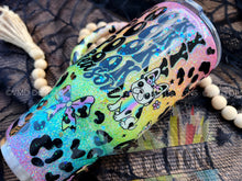 Load image into Gallery viewer, Spooky Season Rainbow Leopard Glitter Tumbler
