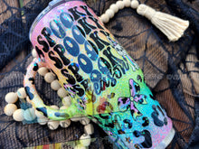 Load image into Gallery viewer, Spooky Season Rainbow Leopard Glitter Tumbler
