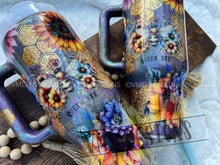 Load image into Gallery viewer, Queen Bee Floral Glitter Tumbler
