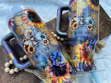 Load image into Gallery viewer, Queen Bee Floral Glitter Tumbler
