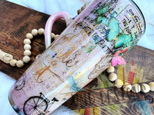 Load image into Gallery viewer, 24oz Travel Themed Glitter Tumbler Design with Custom Handle
