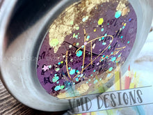 Load image into Gallery viewer, 24oz Travel Themed Glitter Tumbler Design with Custom Handle
