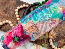 Load image into Gallery viewer, 40oz Tropical Travels Themed Tumbler with Custom Palm Tree Handle

