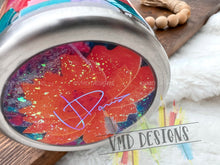 Load image into Gallery viewer, 40oz Tropical Travels Themed Tumbler with Custom Palm Tree Handle
