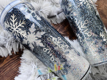 Load image into Gallery viewer, “Hello Winter” Snowflake Acrylic Snow Globe Tumbler
