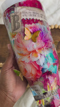 Load and play video in Gallery viewer, 40oz Affirmations Floral 3-D Butterfly Tumbler
