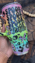 Load and play video in Gallery viewer, Spooky Season Rainbow Leopard Glitter Tumbler

